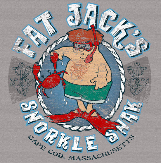 fat jacks snorkle shak tee by Greg Dampier - Illustrator & Graphic Artist of Portland, Oregon